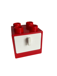 Lego Duplo skříňka s šuplíkem červenobílá - 2. JAKOST